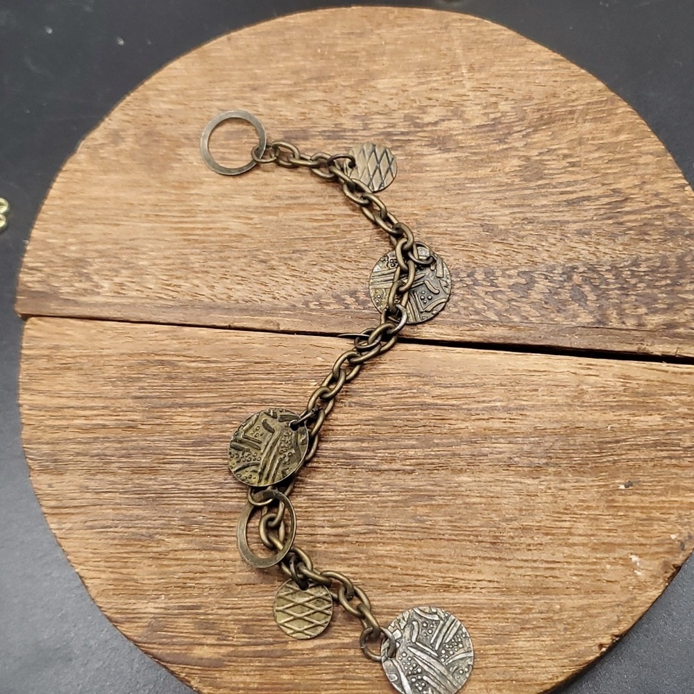 Gypsy jingle medallion copper pendant